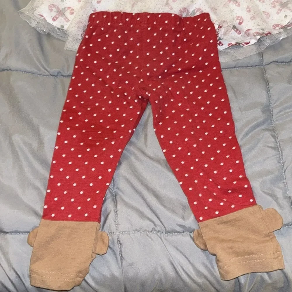 Girls Red Reindeer Tutu Matching Set - Holiday Outfit
